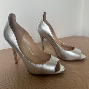 RMK High Heel Shoes - Silver, Open Toe, Size 37